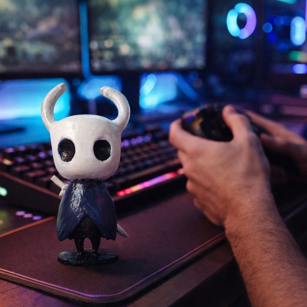 Hollow Knight 3D Printed Handmade Figurine Hand Painted Sanded No Layer Lines